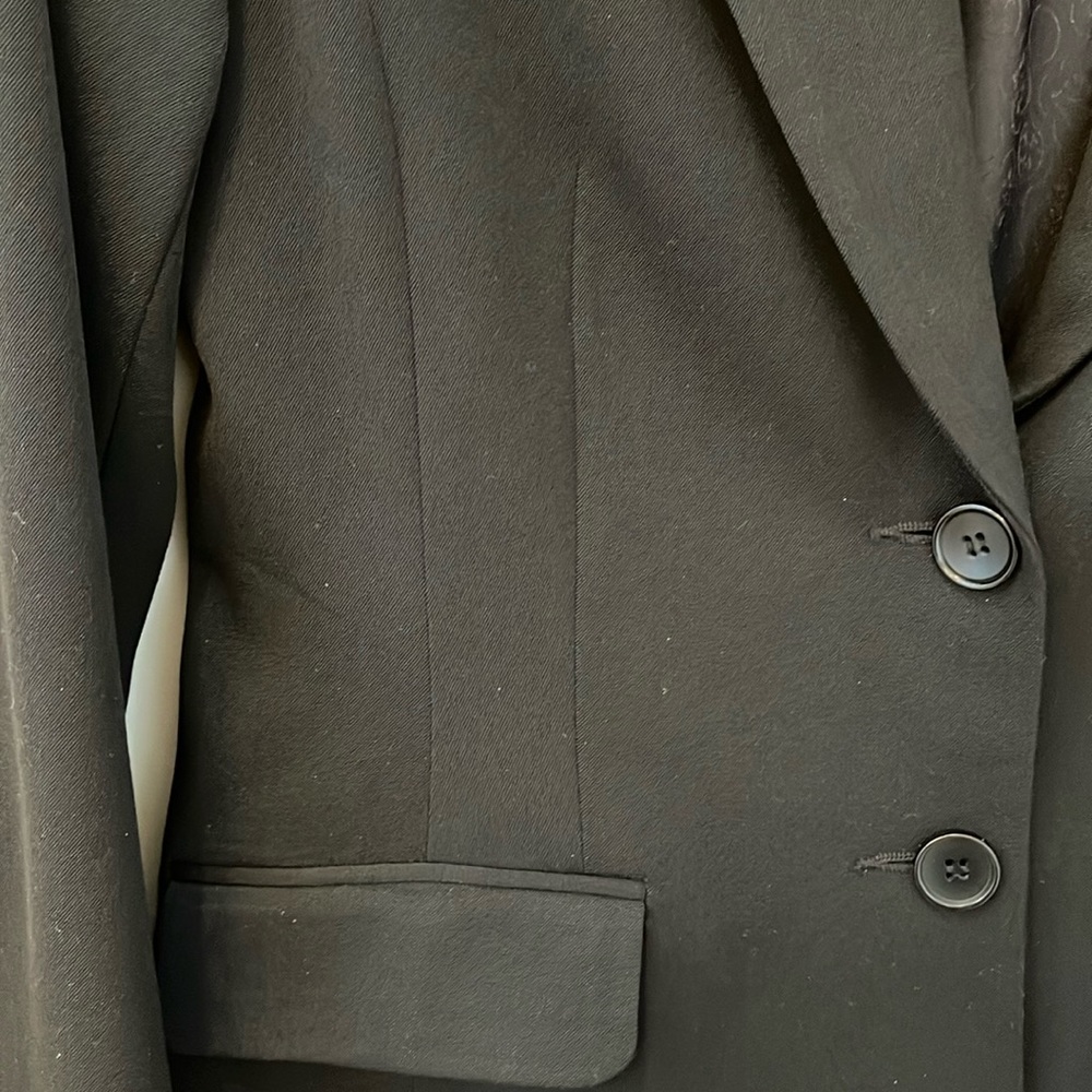 Blazer Size 6 Black Lined Button Closure Pleats Classic Casual Style Pockets - Picture 6 of 14
